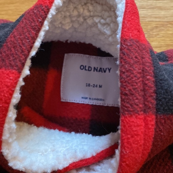 Old Navy Buffalo Check Plaid Sweatshirt Collared Family Photo Apple Pumpkin Fall - Picture 2 of 4